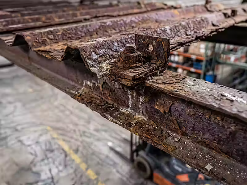 primer plano tornillo oxidado estructura apv chile